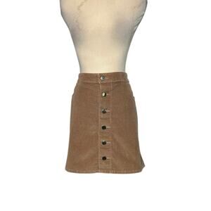 Express brown buttoned corduroy mini skirt size 10